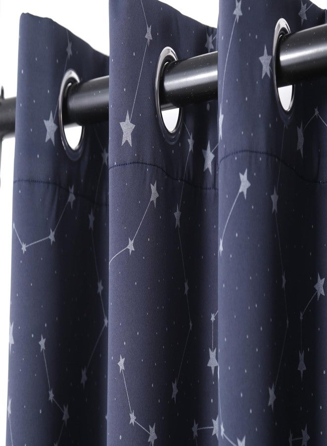 TMLTCOR Blackout Curtains for Bedroom,Navy Blue Curtains for Living Room,Glow in The Dark Blackout Curtains Room Darkening Curtains 84 inch Curtains,52 in Wide Curtains,2 Panels Set,Star - Image 4